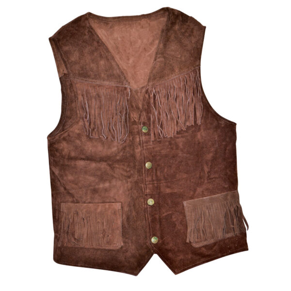 GILET PELLE SCAMOSCIATA C/FRANGE - immagine 2