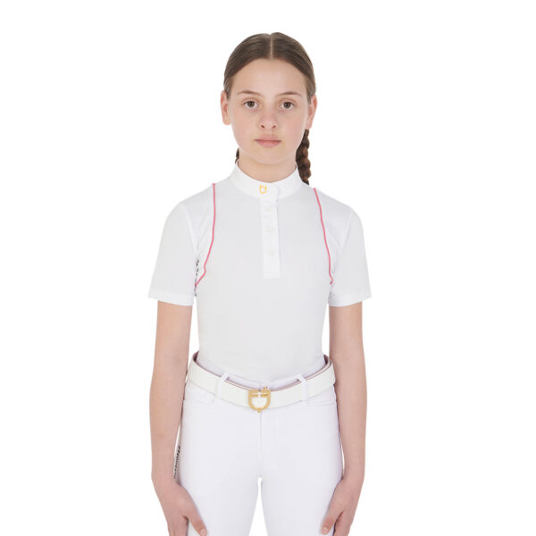 GIRL'S COMPETITION POLO SHIRT SS BUTTONS - immagine 2