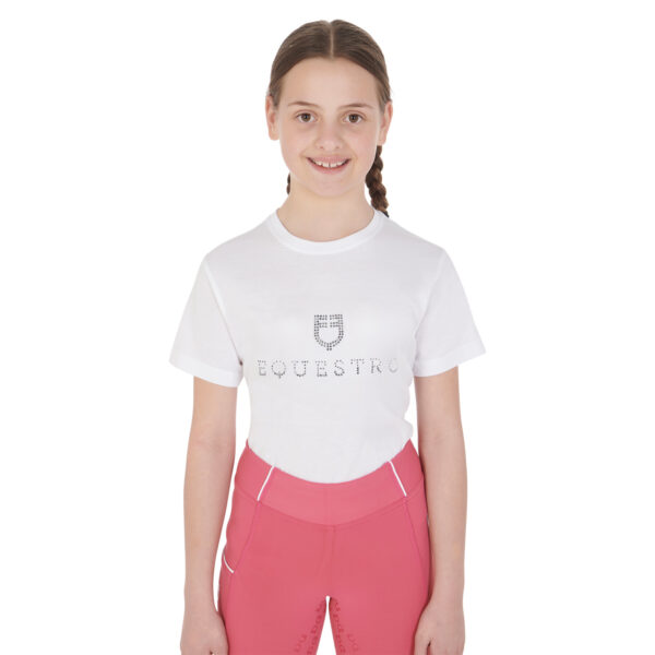 GIRL'S GLITTER LETTERING COTTON T-SHIRT