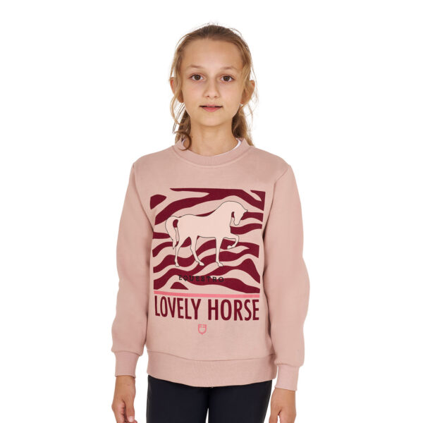 GIRL'S LOVELY HORSE COTTON FLEECE ROUNDNECK SWEATSHIRT - immagine 2