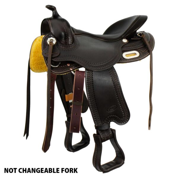 SELLA FMW SHORT BACK BUFF LEATHER COLCHOCO FIXED FORK - immagine 2