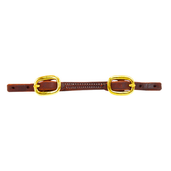 DOUBLED AND STITCHED HARNESS LEATHER CURB STRAP - immagine 2
