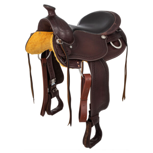 WESTERN SADDLE STAINLESS STEEL FITTING GRAIN LEATHER SNAKE STAMP 2817 - immagine 2