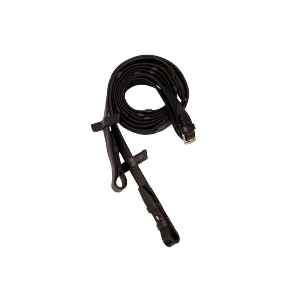 Web reins narrow with 5 leather stops and hooks - immagine 2