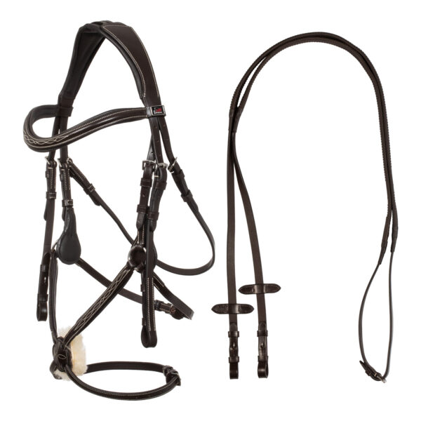 MEXICAN SNAFFLE BRIDLE WITH ANATOMIC CURVED SHAPED CROWN